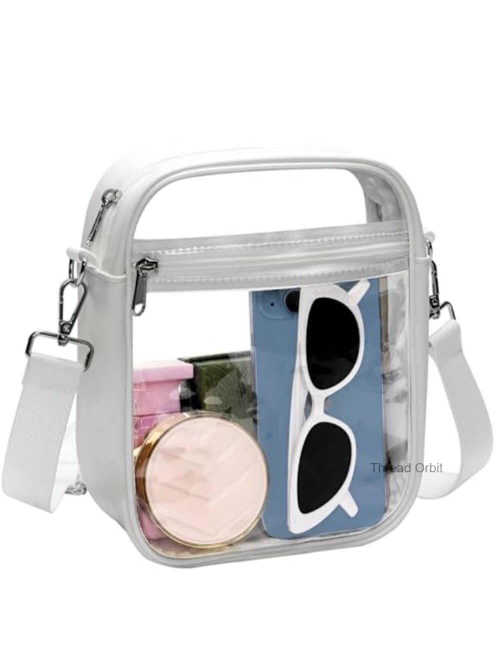 Clear Stadium Bag PU Leather Crossbody Purse for Events
